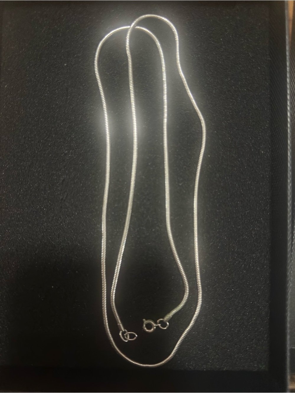 Silver Tone Snake Chain Necklace - Classic White Silver Tone 28”